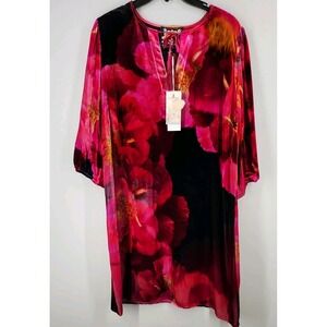 NWT Johnny Was Women's Size Small Ruby Bloom Velvet Vesna Mini Shift Dress‎ $350
